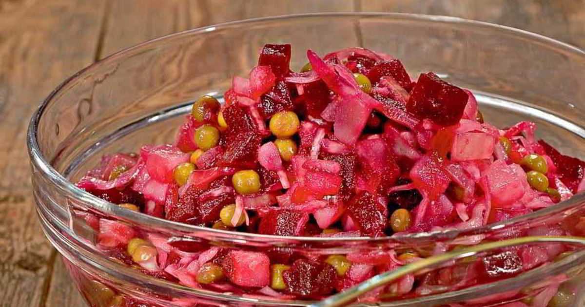 Классический рецепт винегрета с квашеной капустой и фасолью