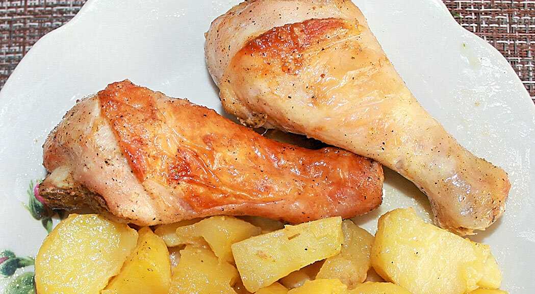 Окорочка с картошкой в духовке пошаговый рецепт