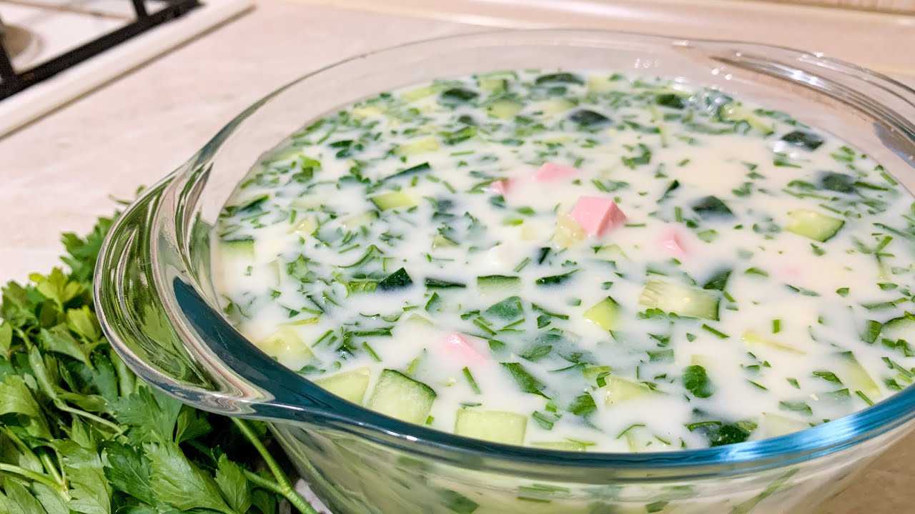 Вкусная окрошка на кефире — 10 классических пошаговых рецептов