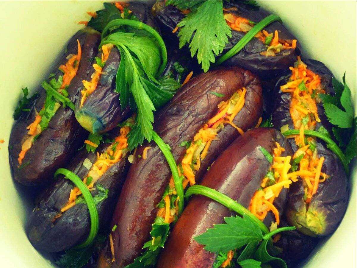 Фаршированные баклажаны овощами на зиму, пальчики оближешь! / заготовочки