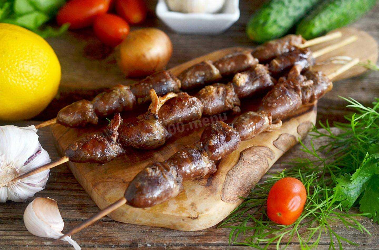 Шашлык из куриных сердечек | пошаговые рецепты с фото