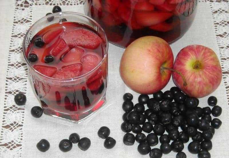 Компот из яблок и черноплодной рябины на зиму