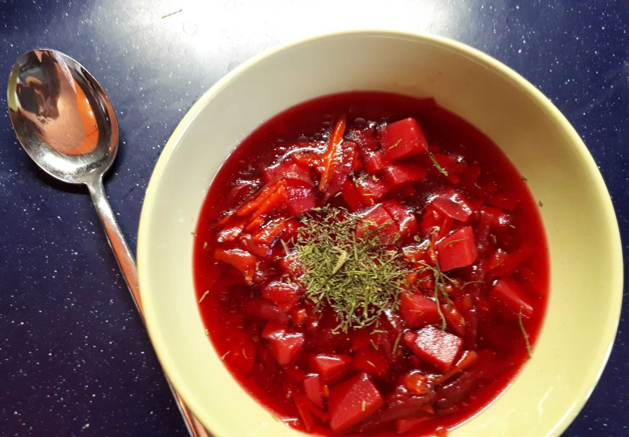 Как приготовить красный борщ без мяса, пошаговый рецепт с фото