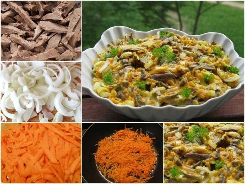 Салат с морковью, грибами, фасолью и курицей (пошаговый рецепт с фото и видео) - pro vkusnyashki