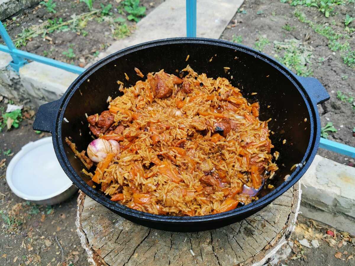 Плов в казане на косте рецепт с пошаговыми фото и видео