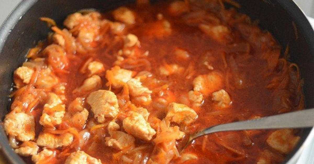 Диетический гуляш из курицы, говядины, телятины, свинины