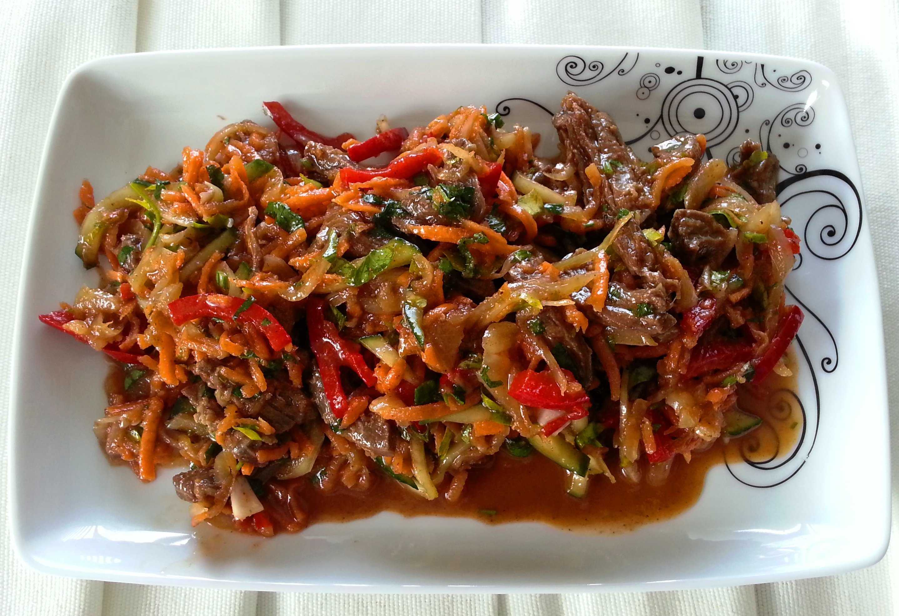 Свинина с морковью по-корейски. необычная корейская кулинария