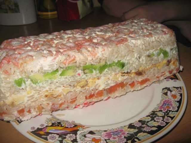 Суши торт салат