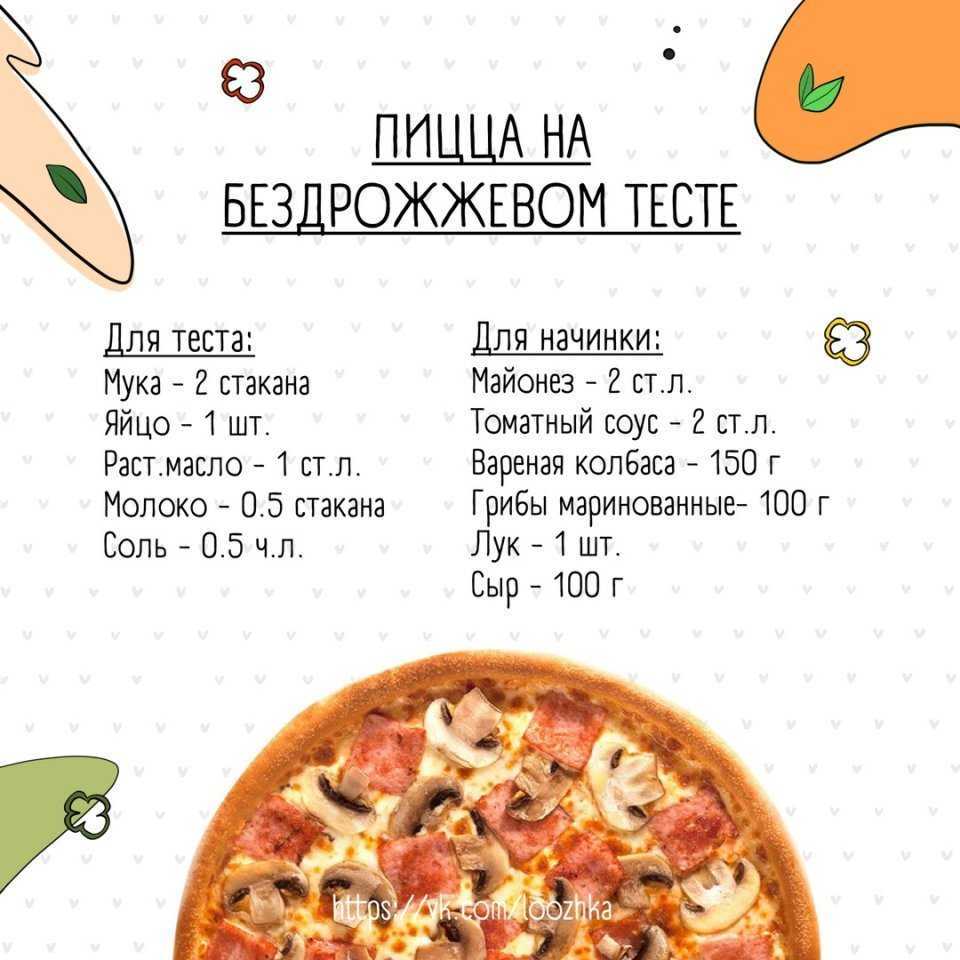 Тесто для пиццы без дрожжей — 9 рецептов тонкого и вкусного теста