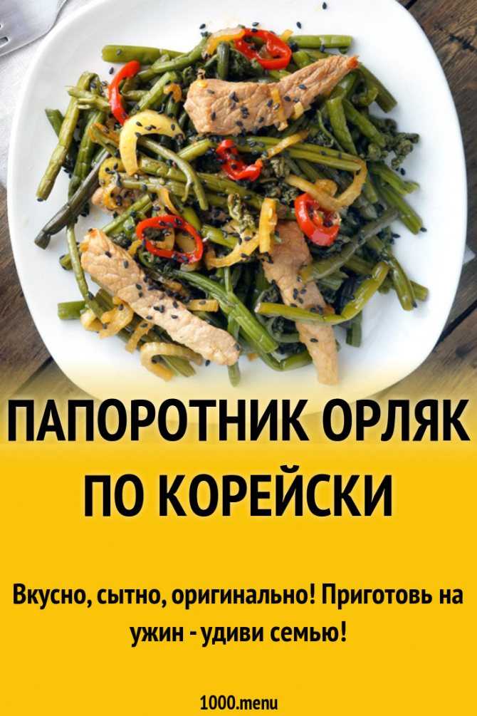 Папоротник орляк - рецепты приготовления простых и вкусных блюд из свежего папоротника