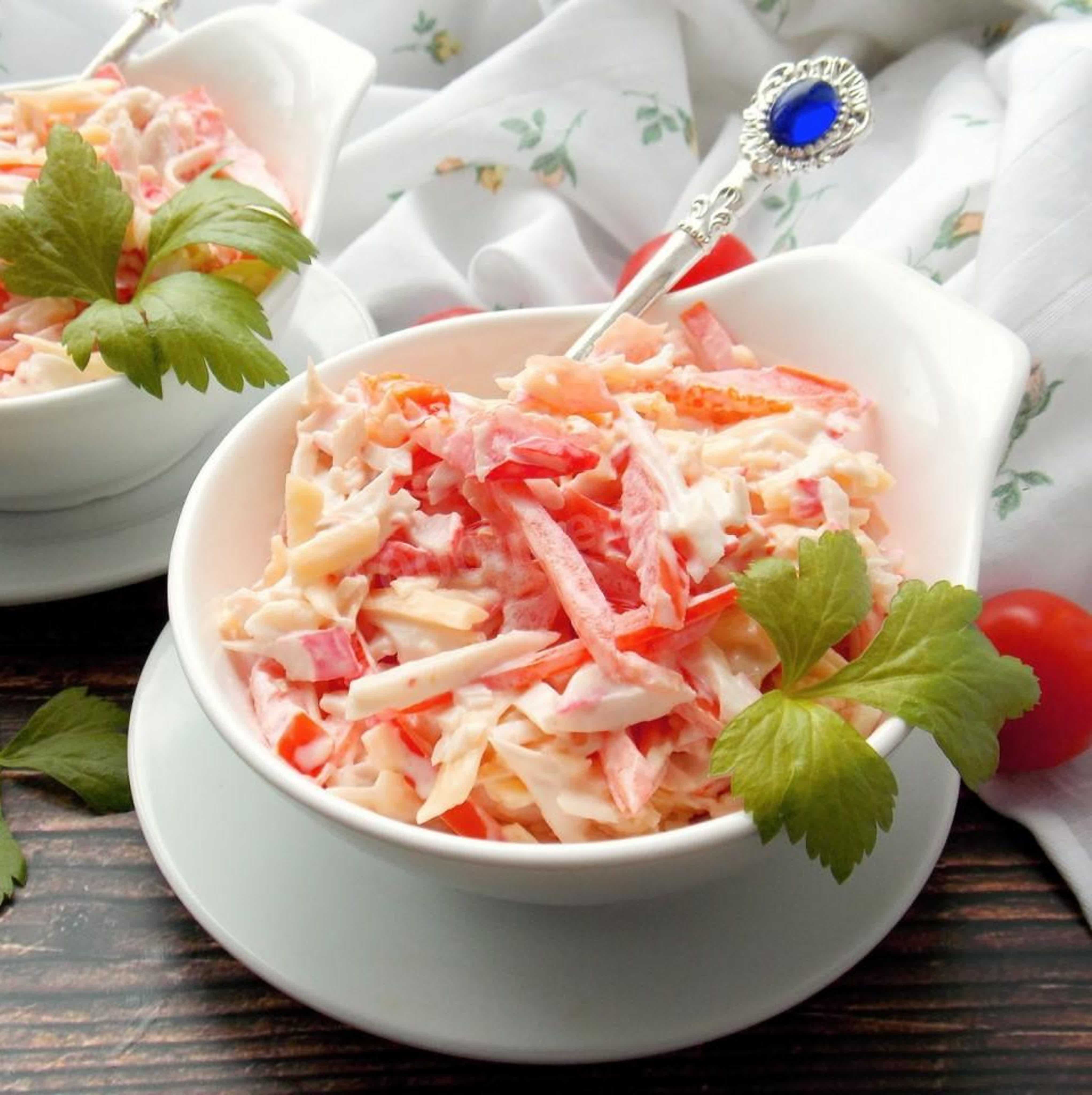 🚩 салат "красное море" с крабовыми палочками: 5 рецептов