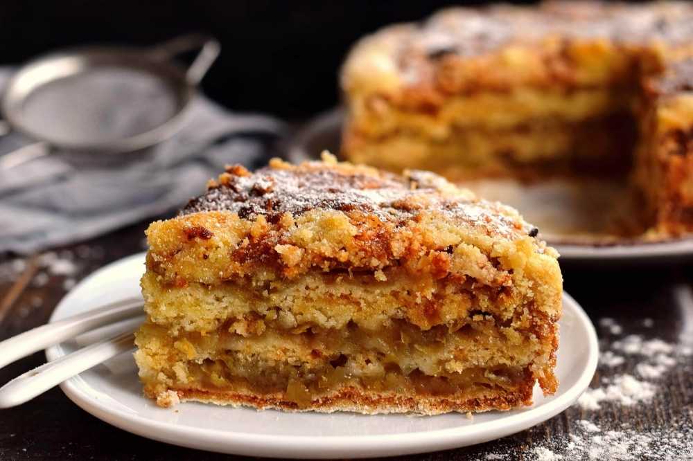 Насыпной пирог с яблоками "три стакана" -пошаговый рецепт с фото