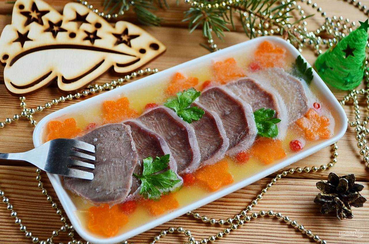 Заливное из языка с желатином рецепты пошагово