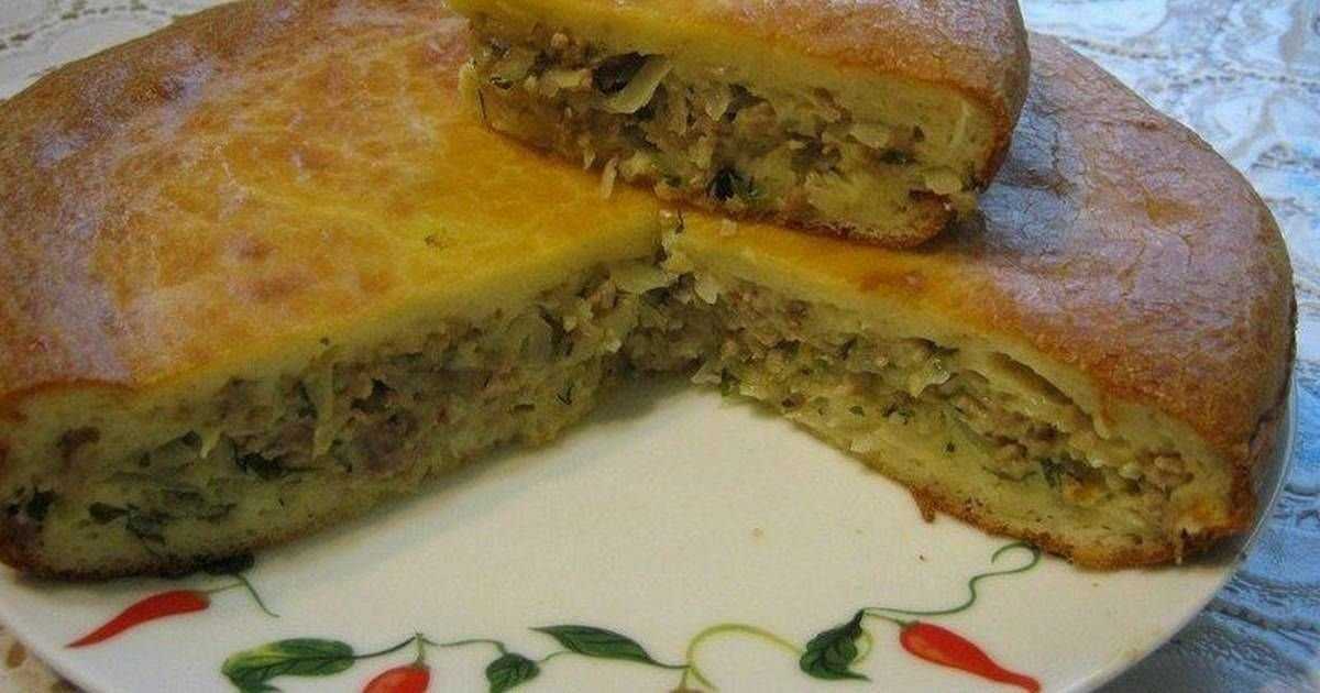 Пирог с мясом и капустой из дрожжевого