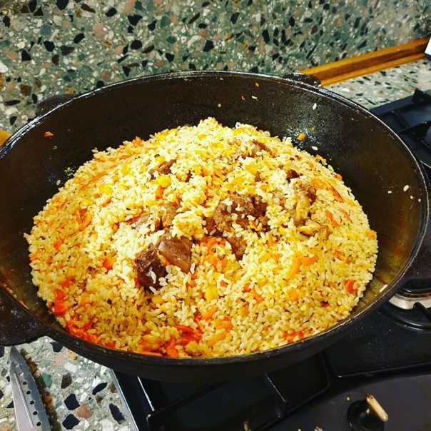 Плов в казане на костре из свинины рецепт с фото пошагово
