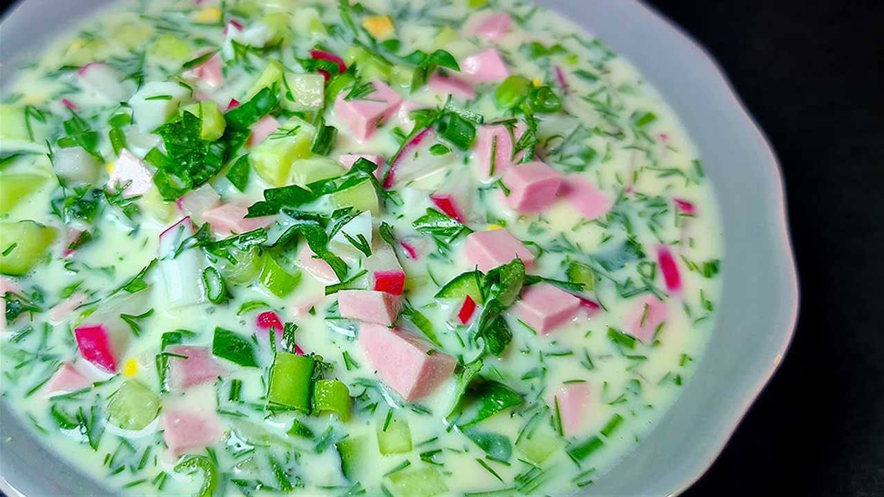 Окрошка "пикантная":  вкус, который запоминается надолго - пошаговый рецепт приготовления с фото
