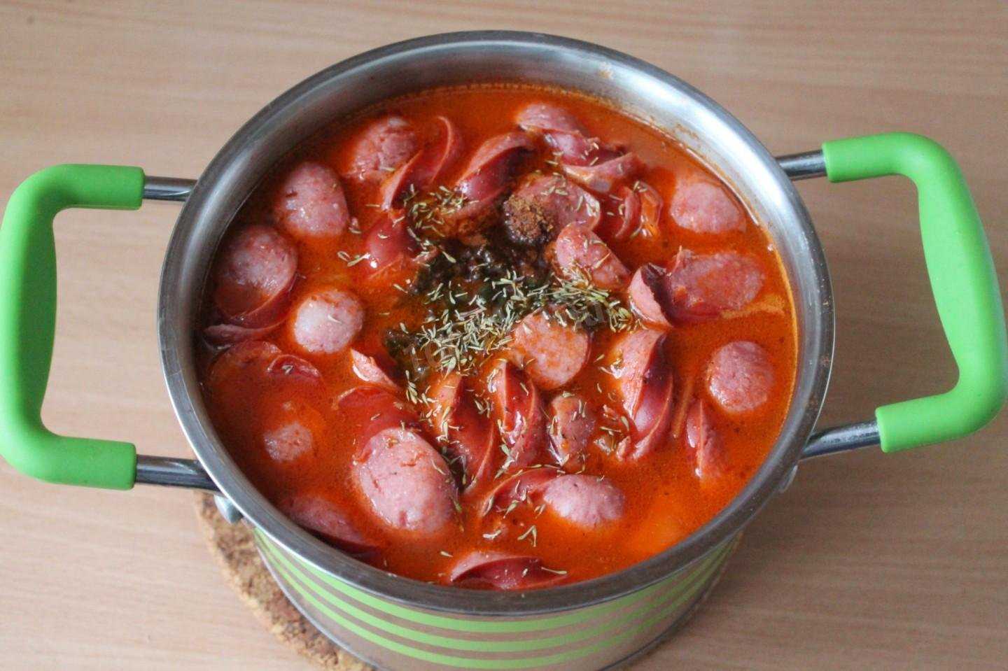 Рецепт супа с домашней колбасой