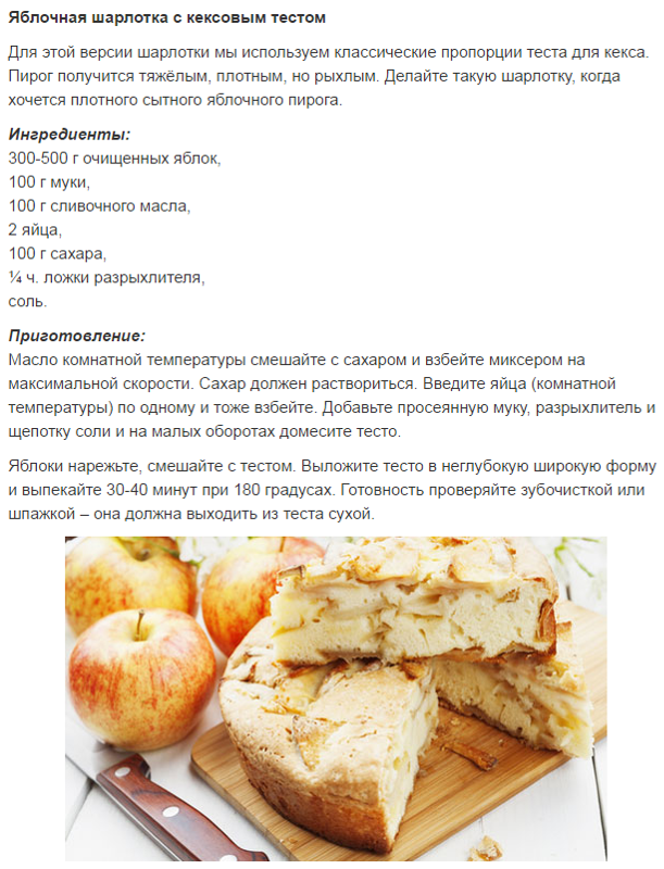 Шарлотка с яблоками схема