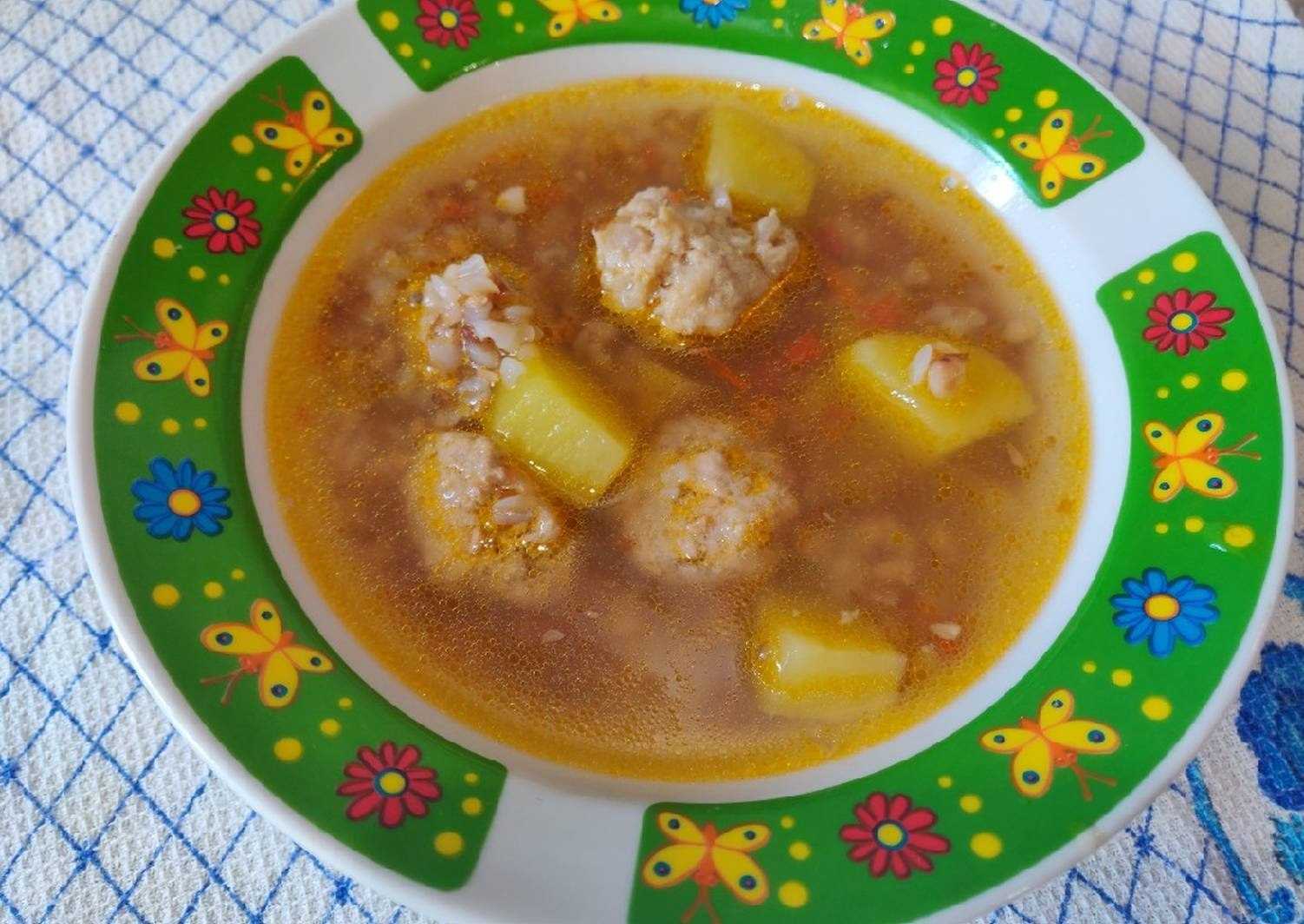 Суп с фрикадельками и гречкой - самый вкусный рецепт