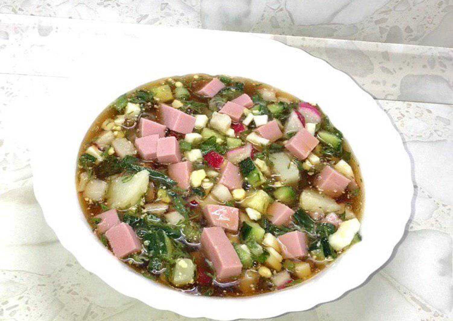 Вкусные рецепты классической окрошки на квасе — любимое освежающее блюдо