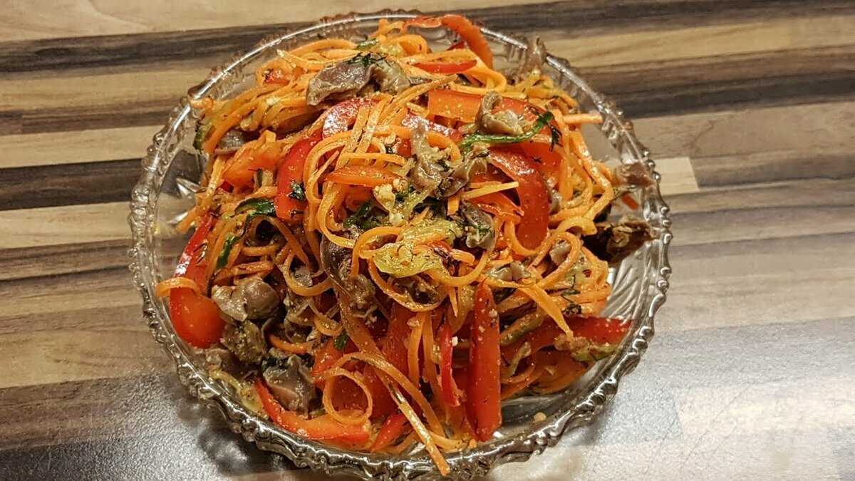 Салат из куриных желудков — 9 простых и сытных рецептов